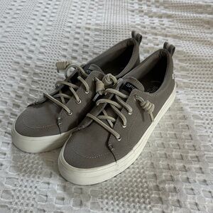 Sperry Taupe Canvas Sneakers-NWOB